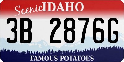 ID license plate 3B2876G