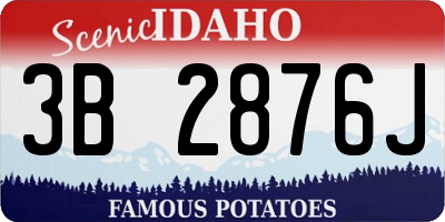 ID license plate 3B2876J