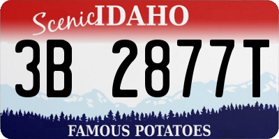 ID license plate 3B2877T