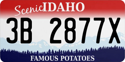 ID license plate 3B2877X