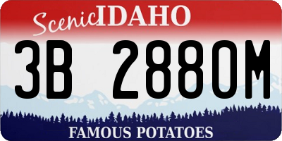 ID license plate 3B2880M
