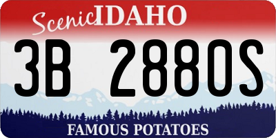 ID license plate 3B2880S
