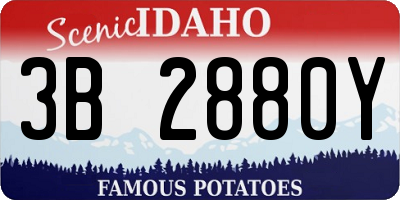 ID license plate 3B2880Y
