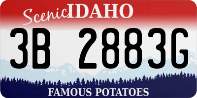 ID license plate 3B2883G