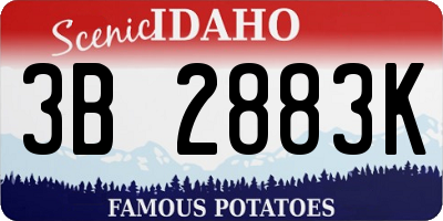 ID license plate 3B2883K