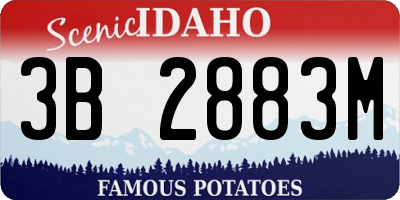 ID license plate 3B2883M