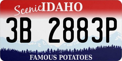 ID license plate 3B2883P