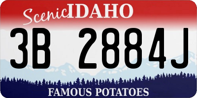 ID license plate 3B2884J