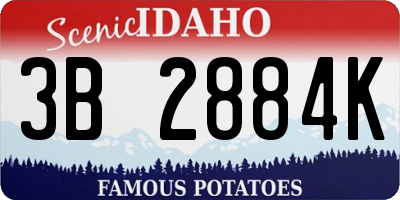 ID license plate 3B2884K