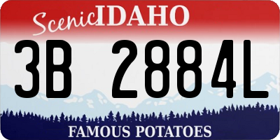 ID license plate 3B2884L