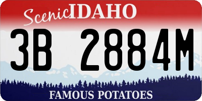 ID license plate 3B2884M
