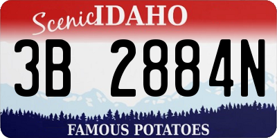 ID license plate 3B2884N