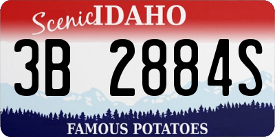 ID license plate 3B2884S