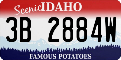 ID license plate 3B2884W