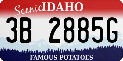 ID license plate 3B2885G
