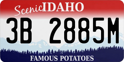 ID license plate 3B2885M