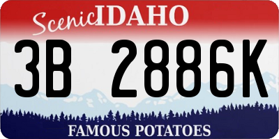 ID license plate 3B2886K