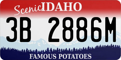 ID license plate 3B2886M