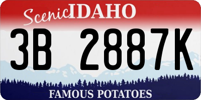 ID license plate 3B2887K