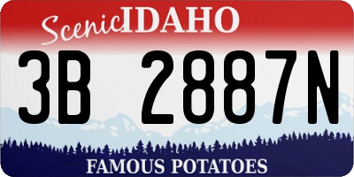 ID license plate 3B2887N