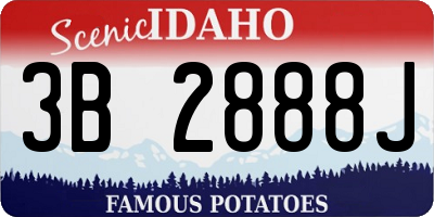 ID license plate 3B2888J