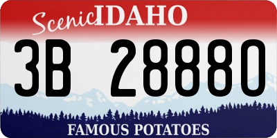 ID license plate 3B2888O