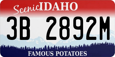 ID license plate 3B2892M