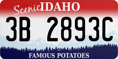 ID license plate 3B2893C
