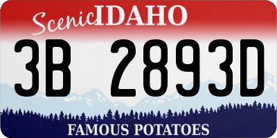 ID license plate 3B2893D