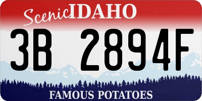 ID license plate 3B2894F