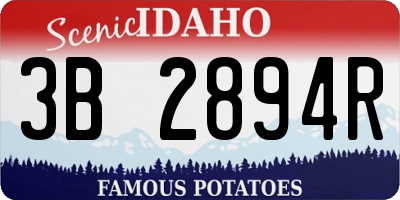 ID license plate 3B2894R