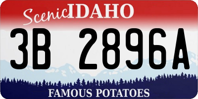 ID license plate 3B2896A