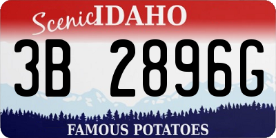 ID license plate 3B2896G