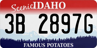 ID license plate 3B2897G