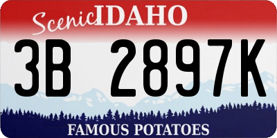 ID license plate 3B2897K