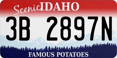 ID license plate 3B2897N