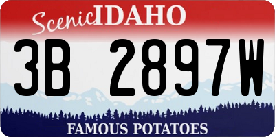 ID license plate 3B2897W