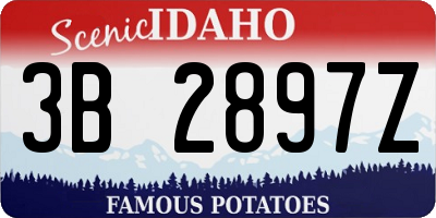 ID license plate 3B2897Z