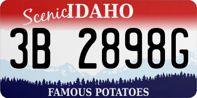 ID license plate 3B2898G