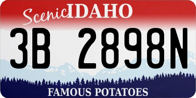 ID license plate 3B2898N