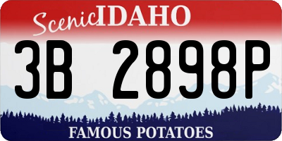 ID license plate 3B2898P