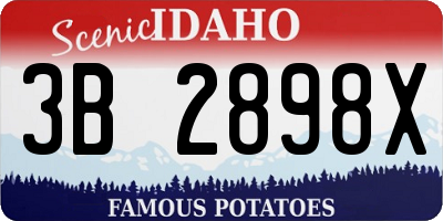ID license plate 3B2898X