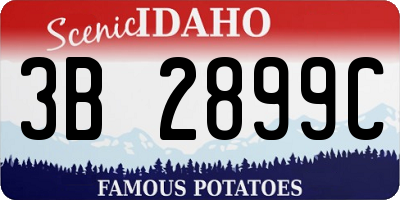 ID license plate 3B2899C