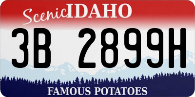ID license plate 3B2899H