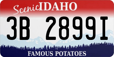 ID license plate 3B2899I