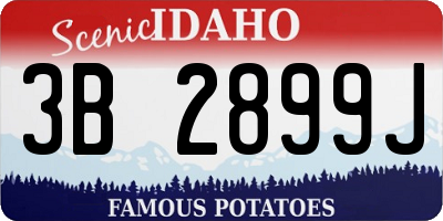 ID license plate 3B2899J