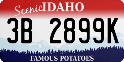ID license plate 3B2899K