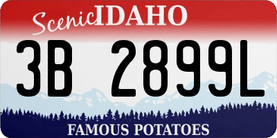 ID license plate 3B2899L