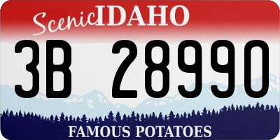 ID license plate 3B2899O