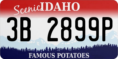 ID license plate 3B2899P